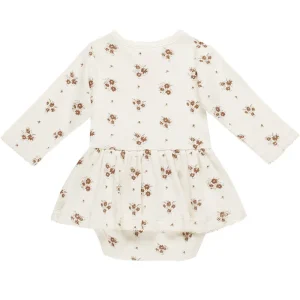 Pointelle Skirted Bodysuit in Autumn Flora by Quincy Mae - Last One In Stock - 3-6 Months