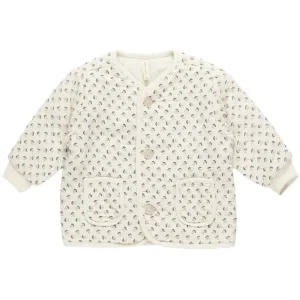 Quilted V-Neck Button Jacket in French Flora by Quincy Mae