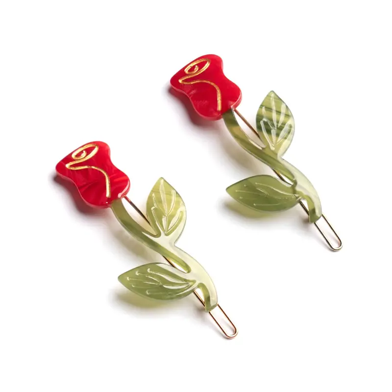 Rose Barrette Set by Winona Irene