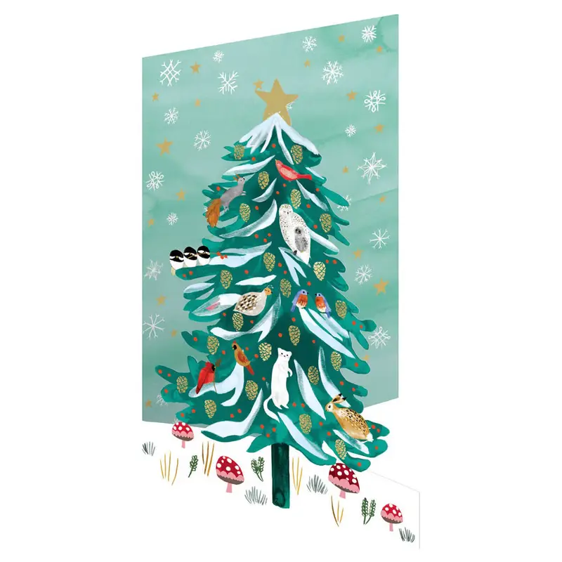 Enchanting Conifer Laser Cut Christmas Greetings Card By Roger La Borde