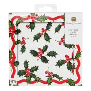 Holly White Paper Napkins by Talking Tables