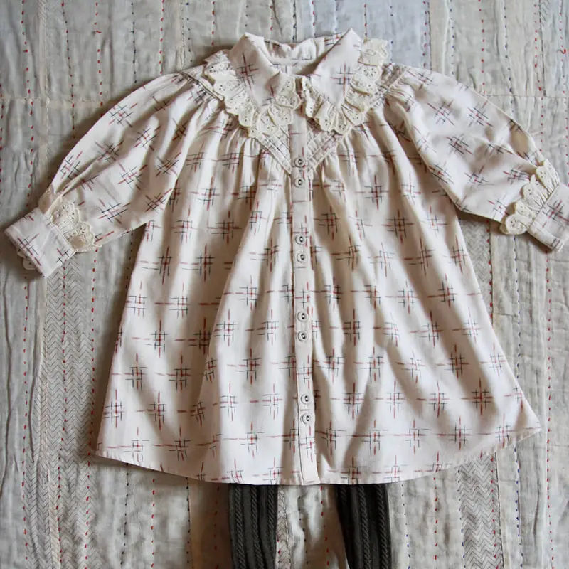 Ikat Dress in Ivory by Bonjour - Last Ones In Stock - 2-8 Years