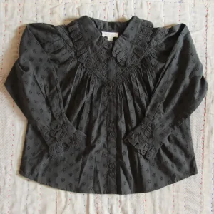 Iris Blouse in Charcoal Broderie Anglaise by Bonjour