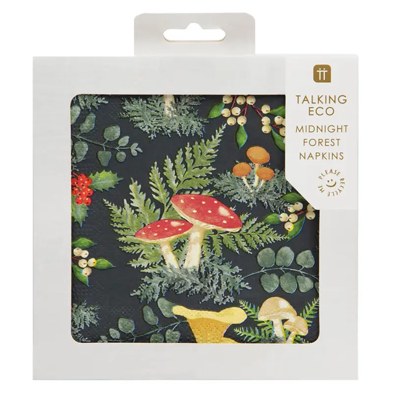 Midnight Forest Mushroom Napkins by Talking Tables