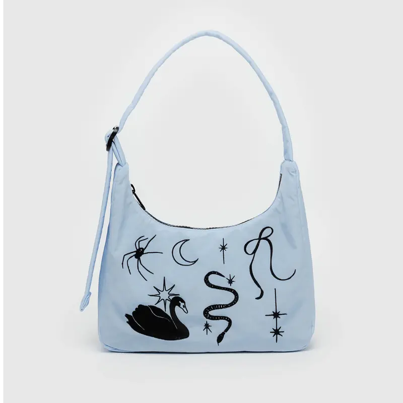 Mini Nylon Shoulder Bag in Embroidered Ballet Icons by Baggu