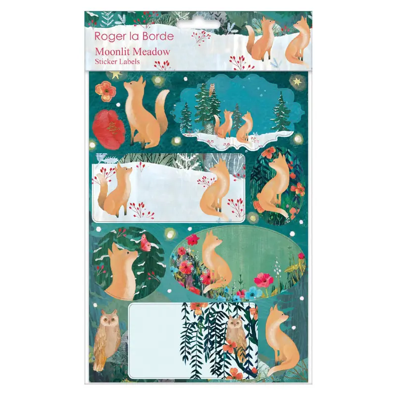 Moonlit Meadow Sticker Labels Sheet by Roger La Borde