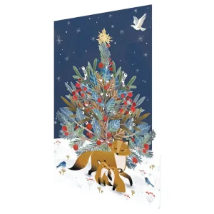 Paw Prints Tree Laser Cut Christmas Greetings Card By Roger La Borde