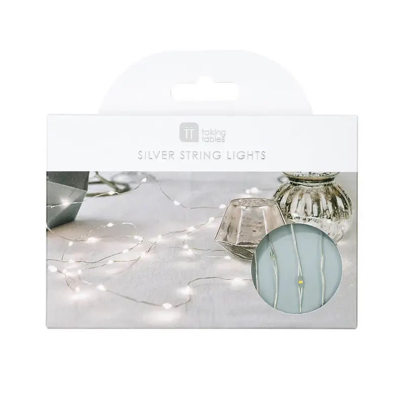 Silver Wire LED String Lights by Talking Tables
