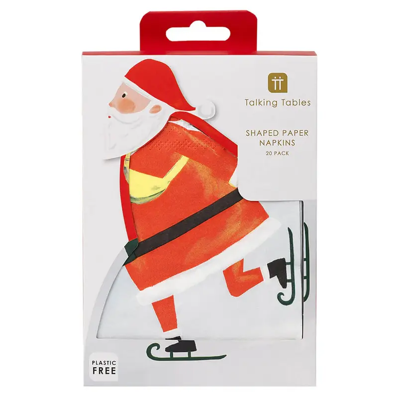 Skating Santa Napkins by Talking Tables
