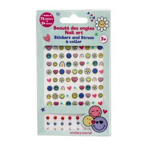 Smiley Nail Art Stickers and Rhinestones by Take Care