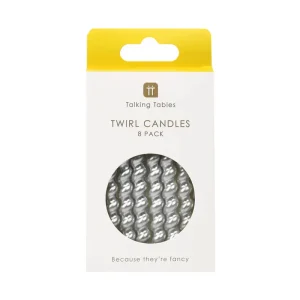 Twirl Silver Candles by Talking Tables