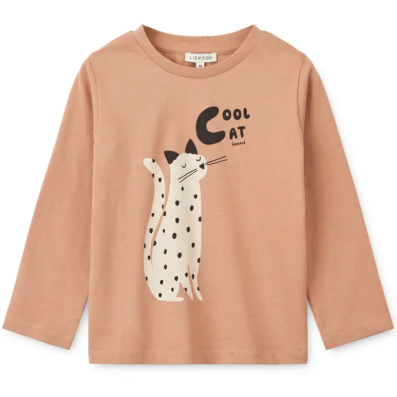 Apia Placement T Shirt in Cat Tuscany Rose by Liewood - Last Ones In Stock - 7-9 Years