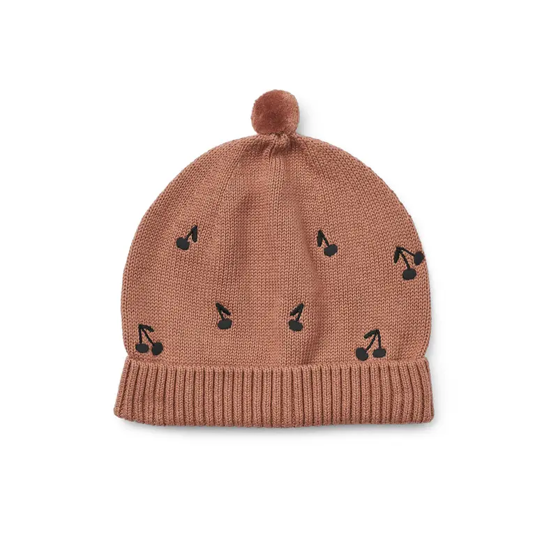 Aster Beanie in Cherries / Dark Rosetta  by Liewood