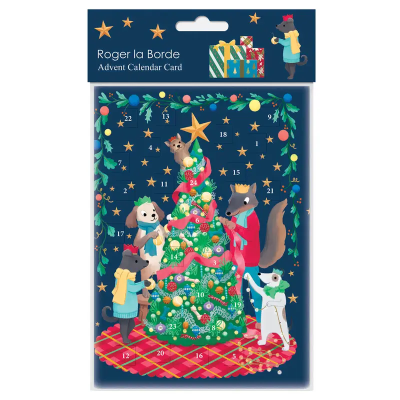Bow Wow Wow Advent Calendar Greetings Card By Roger La Borde