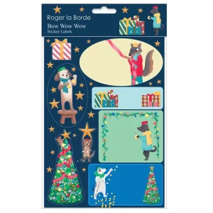 Bow Wow Wow Sticker Labels Sheet by Roger La Borde