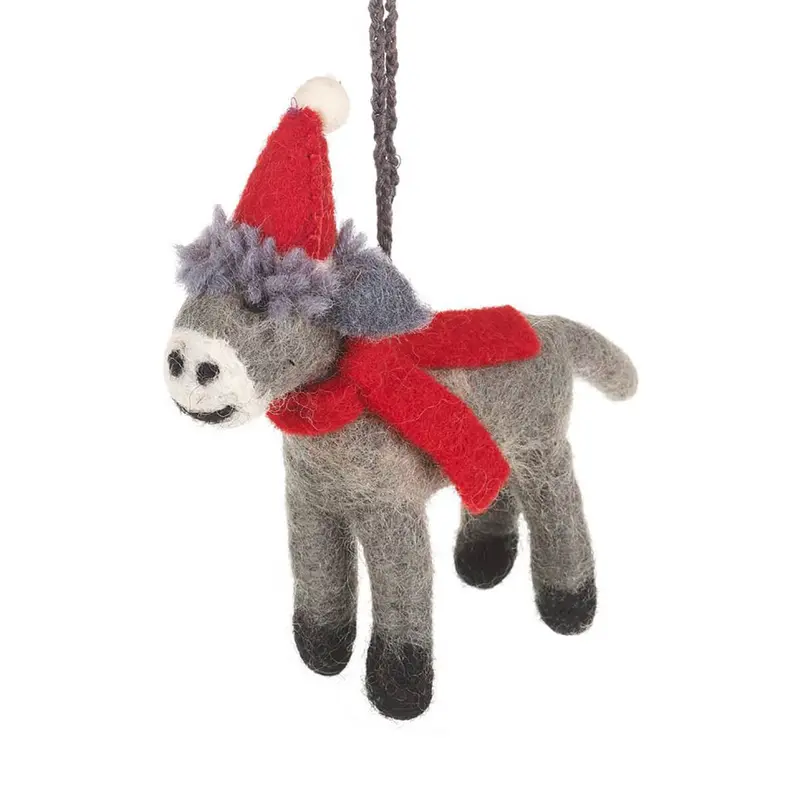 Christmas Donkey Hanging Decoration by Felt So Good