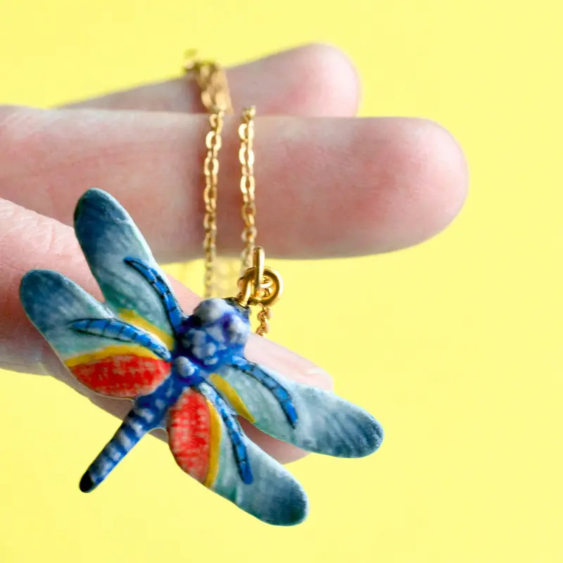 Dragonfly Ceramic Pendant by Camp Hollow