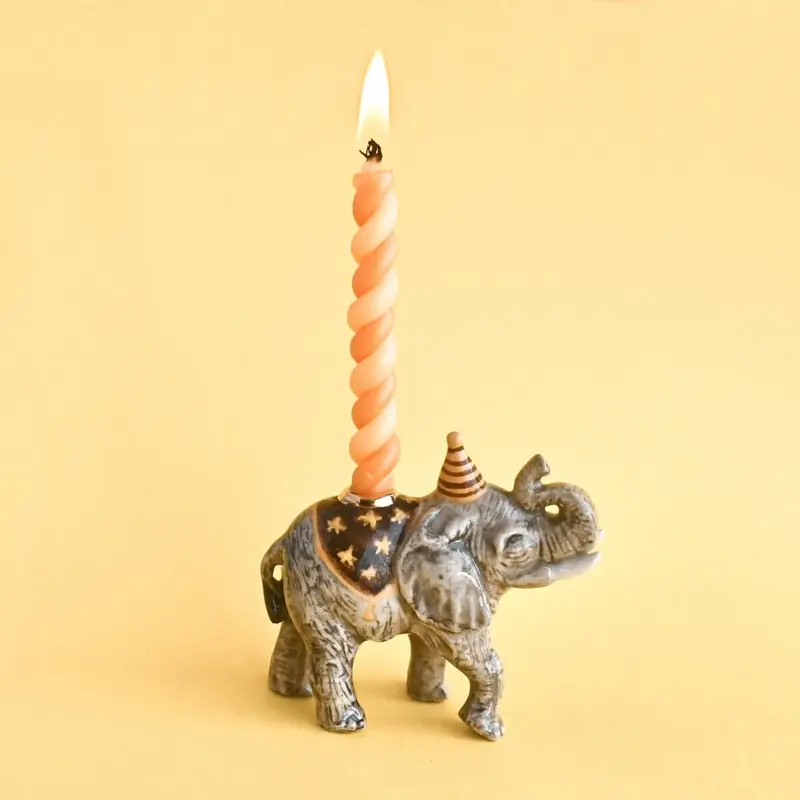 Elephant Ceramic Cake Topper by Camp Hollow