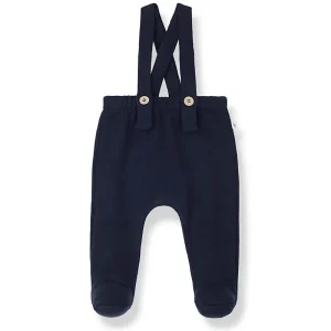 Jelle Overall with Feet in Navy by 1+ in the Family - Last One In Stock - 12 Months