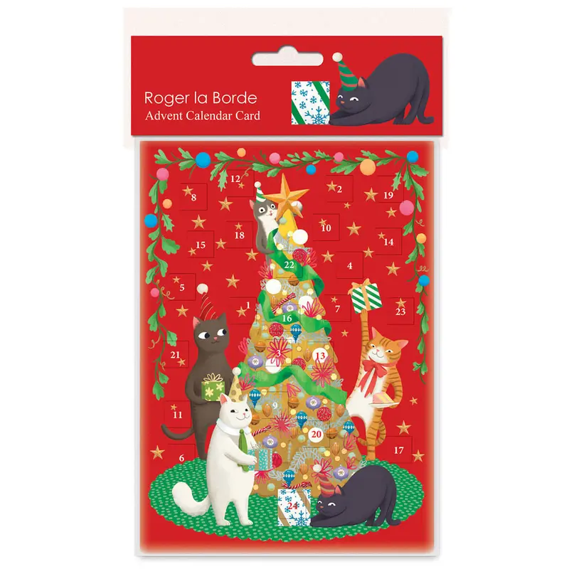 Miaow Factor Advent Calendar Greetings Card By Roger La Borde