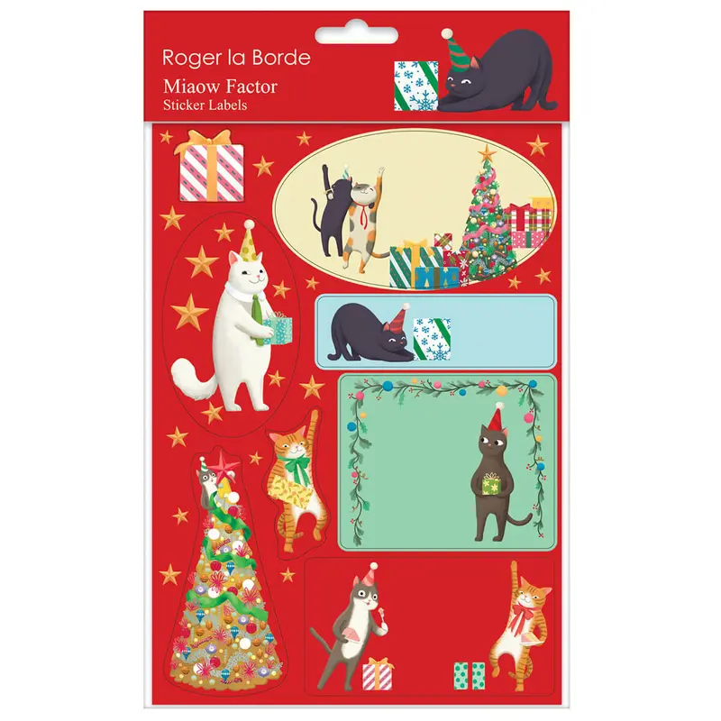 Miaow Factor Sticker Labels Sheet by Roger La Borde