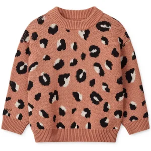 Orlene Intarsia Knit Jumper in Wild Leo / Tuscany Rose by Liewood