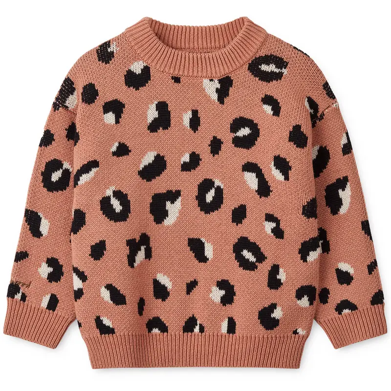 Orlene Intarsia Knit Jumper in Wild Leo / Tuscany Rose by Liewood