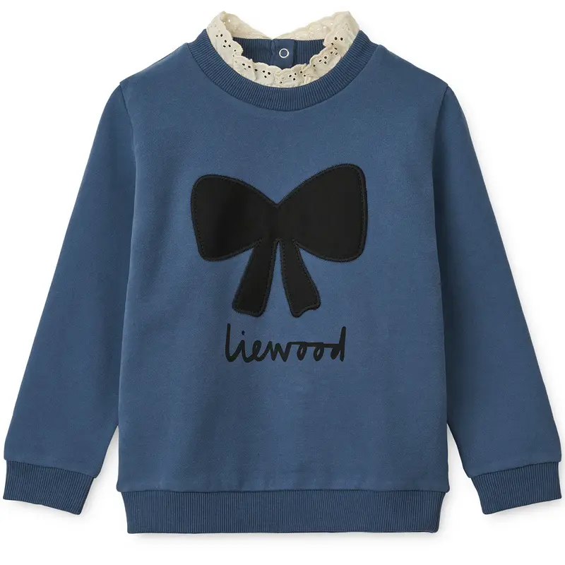 Rakel Sweatshirt in Bow / Indigo Blue by Liewood - Last Ones In Stock - 4-7 Years