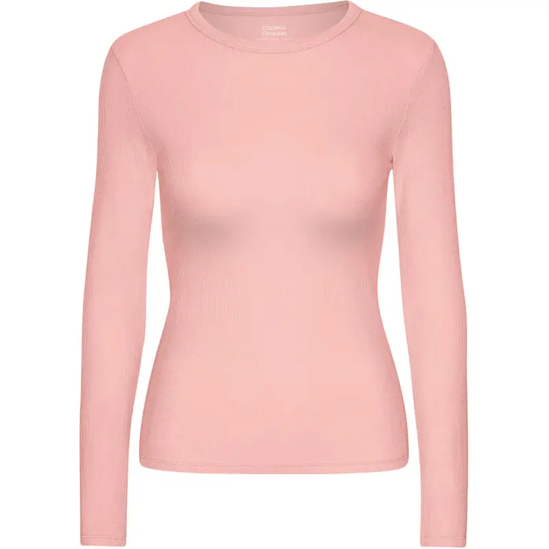 Rib T-Shirt in Bright Coral by Colorful Standard