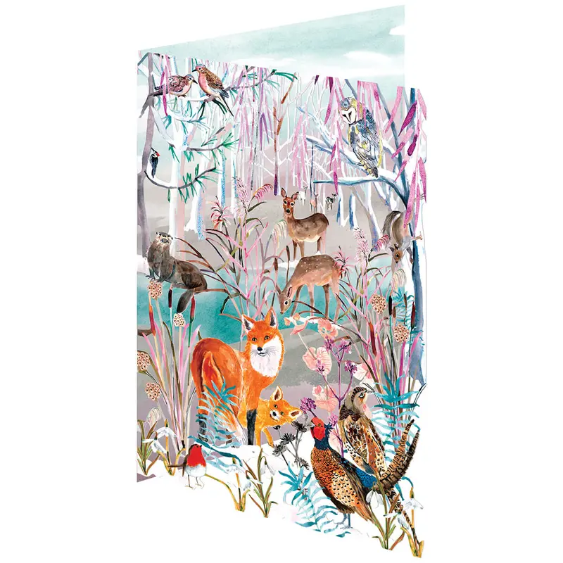 Wild Winter's Song Fox Laser Cut Christmas Greetings Card By Roger La Borde
