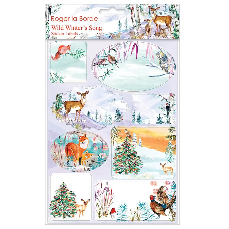 Wild Winter's Song Sticker Labels Sheet by Roger La Borde