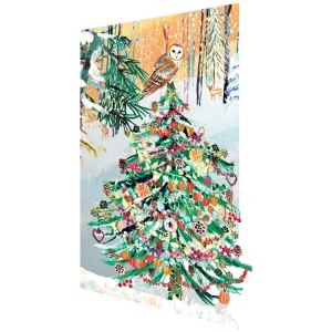 Wild Winter's Song Tree Laser Cut Christmas Greetings Card By Roger La Borde