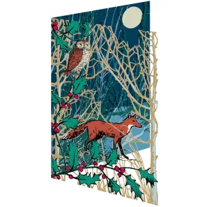 Winter's Tale Fox Laser Cut Christmas Greetings Card By Roger La Borde