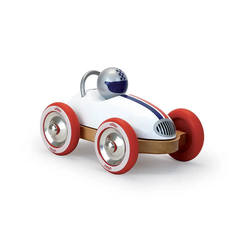 Wooden Vintage Roadster Car in White by Vilac
