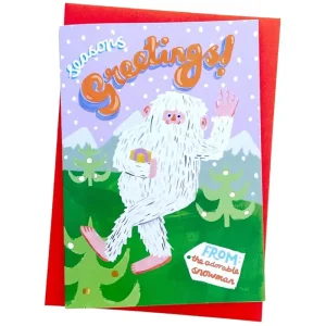 Adorable Snowman Greetings Card by Ickaprint