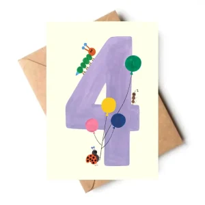 Age 4 Birthday Greetings Card by Daria Solak Illustrations