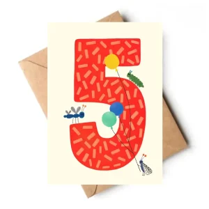 Age 5 Birthday Greetings Card by Daria Solak Illustrations