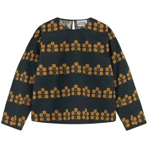 Aster Pleated Blouse in Dark Khaki by The Tiny Big Sister - Last One In Stock - EUR 34 (UK 6)