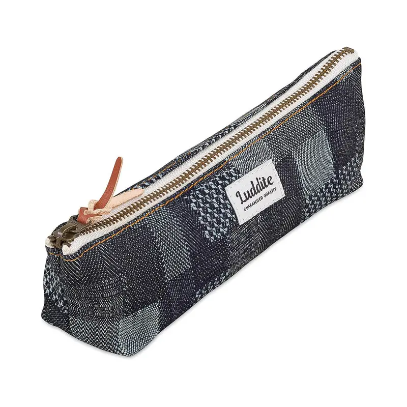 Boat Pencil Pouch in Okayama Denim Patchwork by Luddite