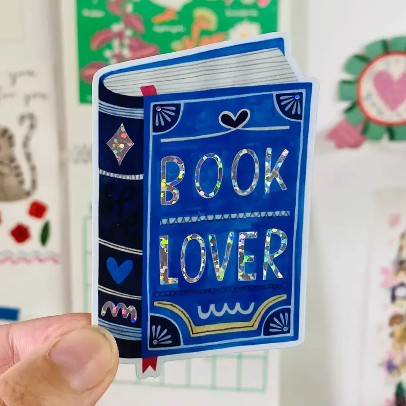 Book Lover Glitter Sticker by Daria Solak Illustrations