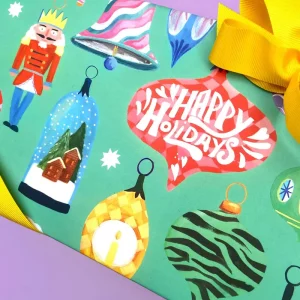 Christmas Baubles Gift Wrap by Ickaprint