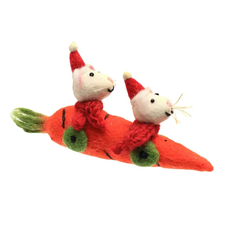 Christmas Carrot Car With Mice Hanging Decoration by Amica