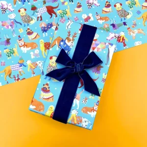 Christmas Dogs Gift Wrap by Ickaprint