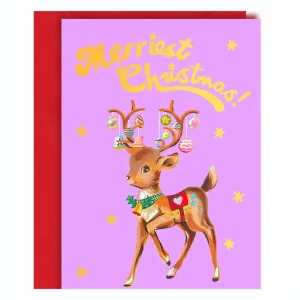Christmas Reindeer Greetings Card by Ickaprint