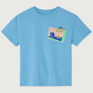 Fizvalley Kid's T Shirt in Vintage Azure Blue by American Vintage - Last One In Stock - 13 Years