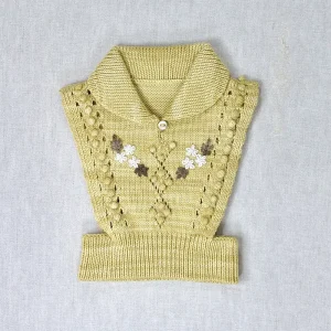 Floral Embroidered Heartwarmer in Flax by Iver & Isla - Last Ones In Stock - 6-8 Years