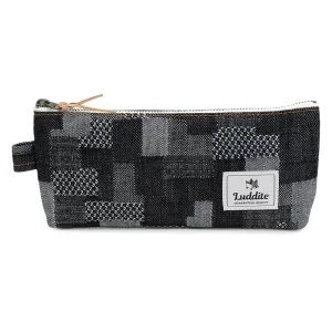 Gusset Pencil Pouch in Okayama Denim Patchwork by Luddite
