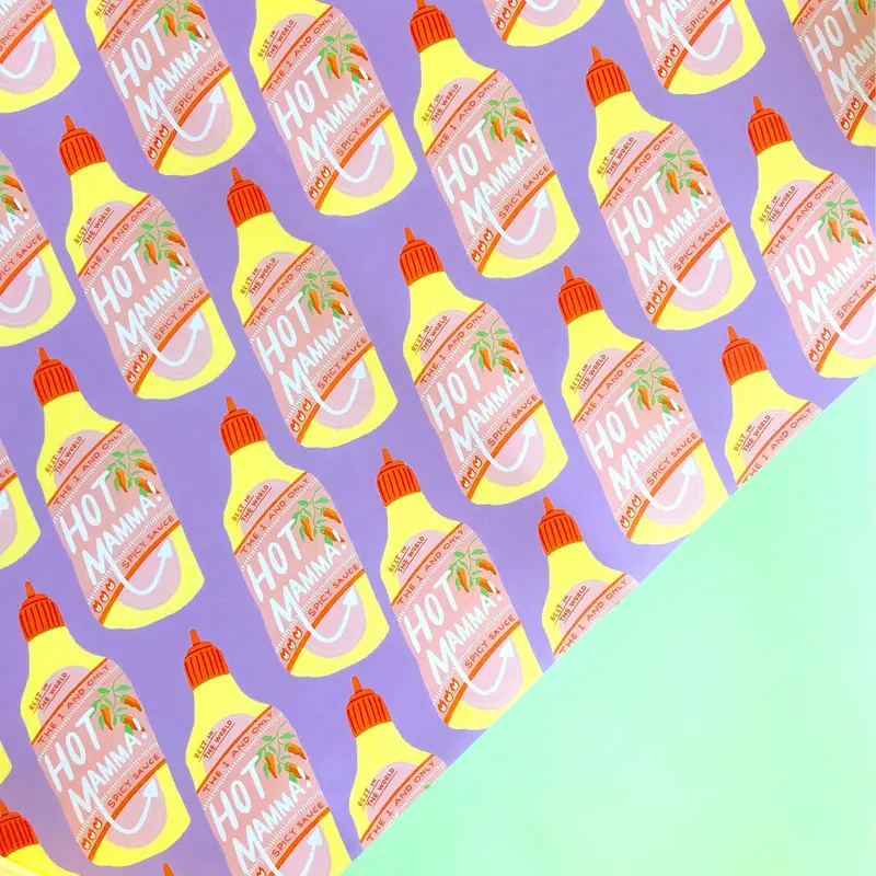 Hot Mama Gift Wrap by Ickaprint