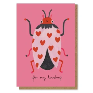 Lovebug Greetings Card by Daria Solak Illustrations