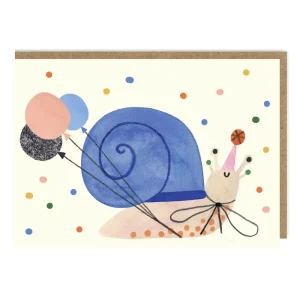 Party Snail Greetings Card by Daria Solak Illustrations